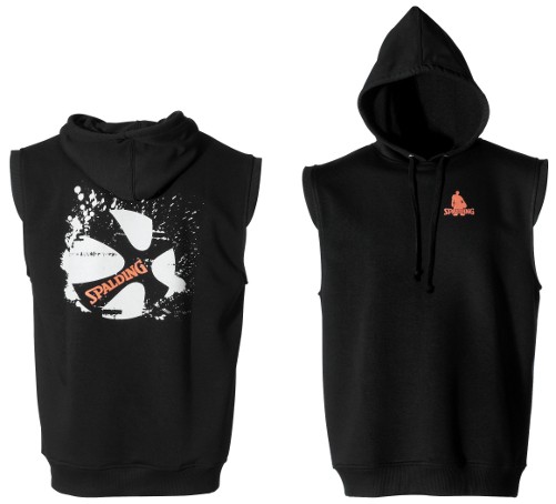 CROSSOVER Hoody W/O Sleeves Noir vue des 2 faces