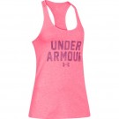 UA CHARGED COTTON LINEAR WORDMARK Tank rose (face)