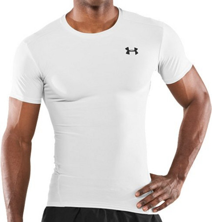 HEATGEAR COMPRESSION Tee Manches Courtes blanc face