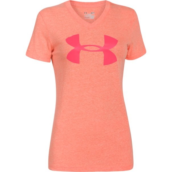 UA CHARGED COTTON BIG LOGO V-NECK T orange (face)