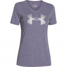 UA CHARGED COTTON BIG LOGO V-NECK T violet (face)