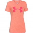 UA CHARGED COTTON BIG LOGO V-NECK T orange (face)