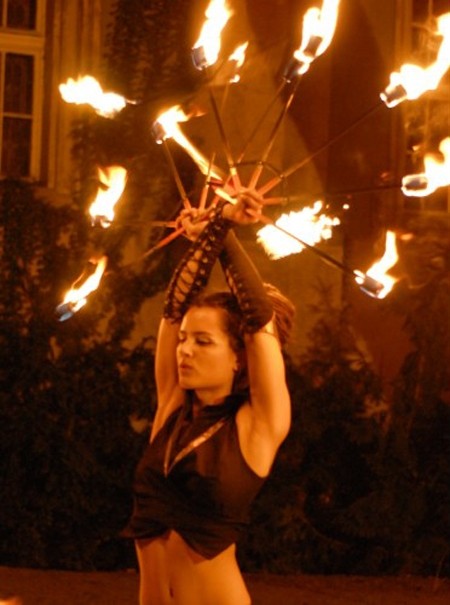 Paire d'éventail de feu GORA 5 branches