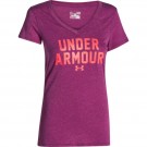 UA CHARGED COTTON LINEAR WORDMARK STADIUM T-shirt violet (face)