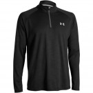 T-Shirt manches longues UA Tech™ avec ¼ zip noir (devant)