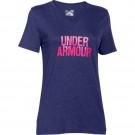UA CHARGED COTTON TRI-BLEND WORDMARK V-NECK T-shirt violet (face)